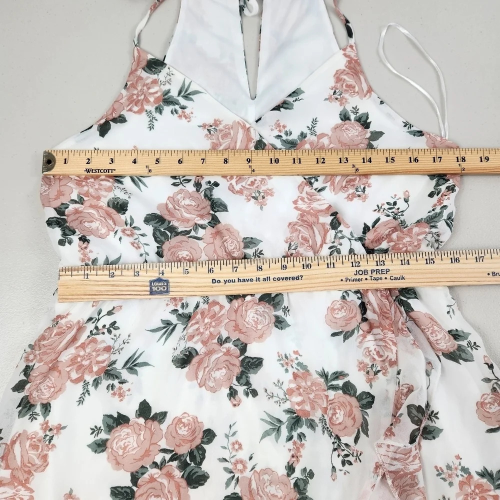 Altar'd State Floral Lined Flowy Tie Back Mini Dress Size Medium - Picture 12 of 12